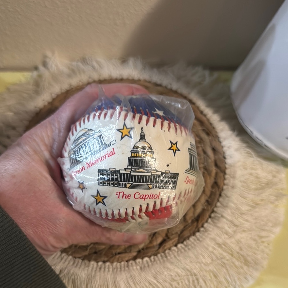 Washington D.C. Souvenir Baseball on packaging